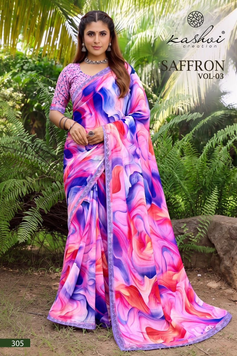 Saffron Vol 3 By Kashvi Raga Weightless Swarovski Saree 